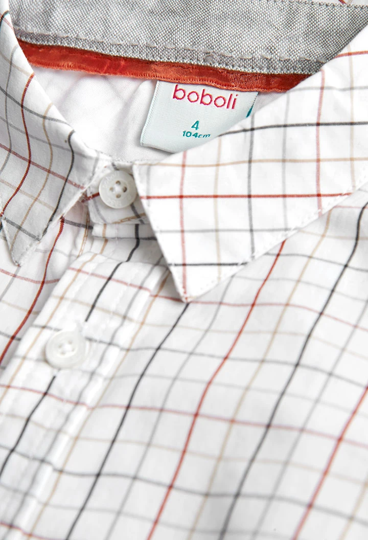 Camisa poplin quadros para menino
