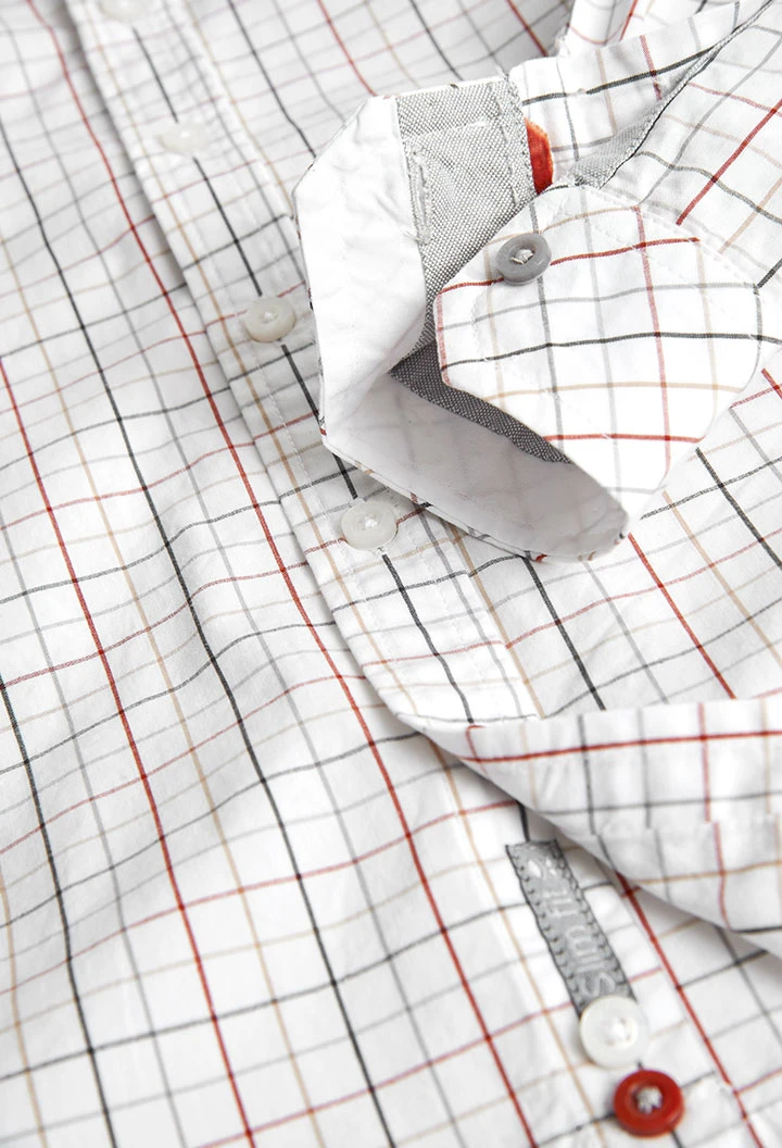 Chemise en popeline a carreaux pour garçon