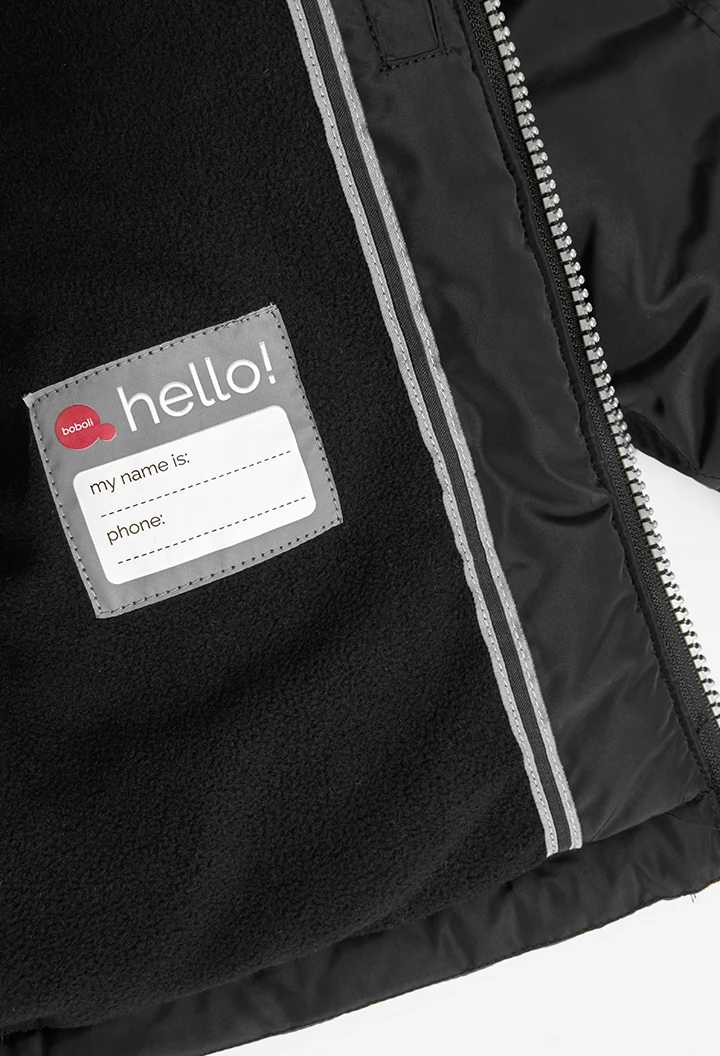 Technical fabric parka hooded for boy