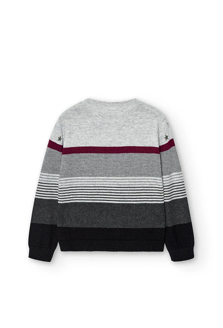 Pullover tricot às riscas para menino