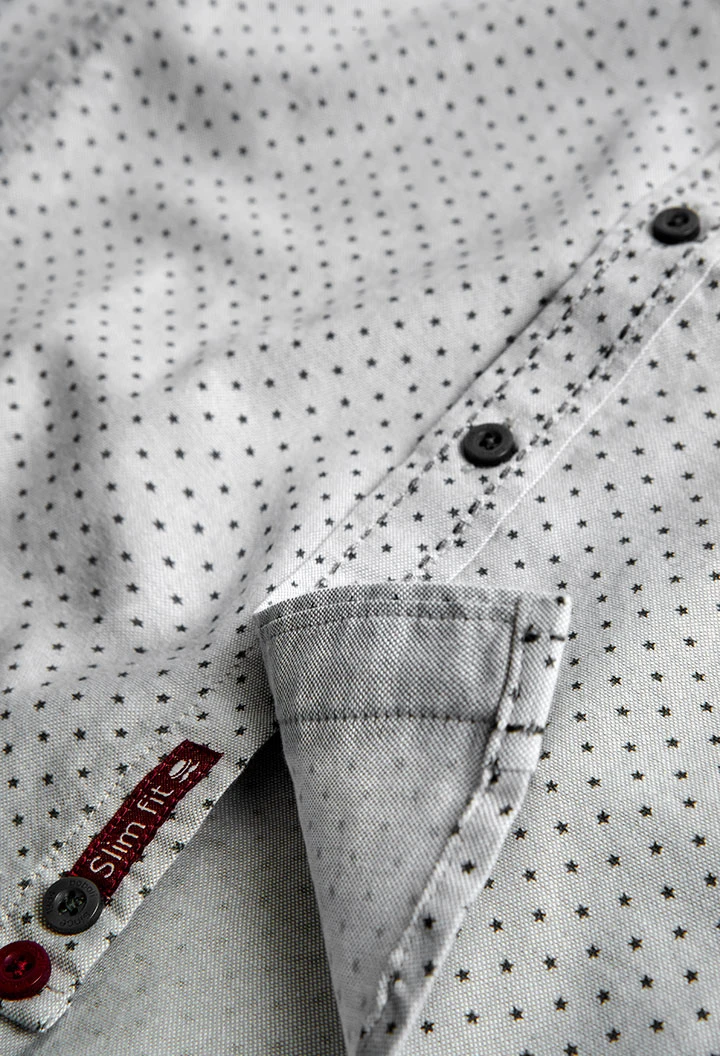 Camisa oxford manga larga de niño color niebla
