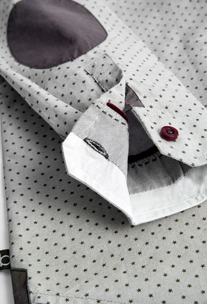 Camisa oxford manga larga de niño color niebla