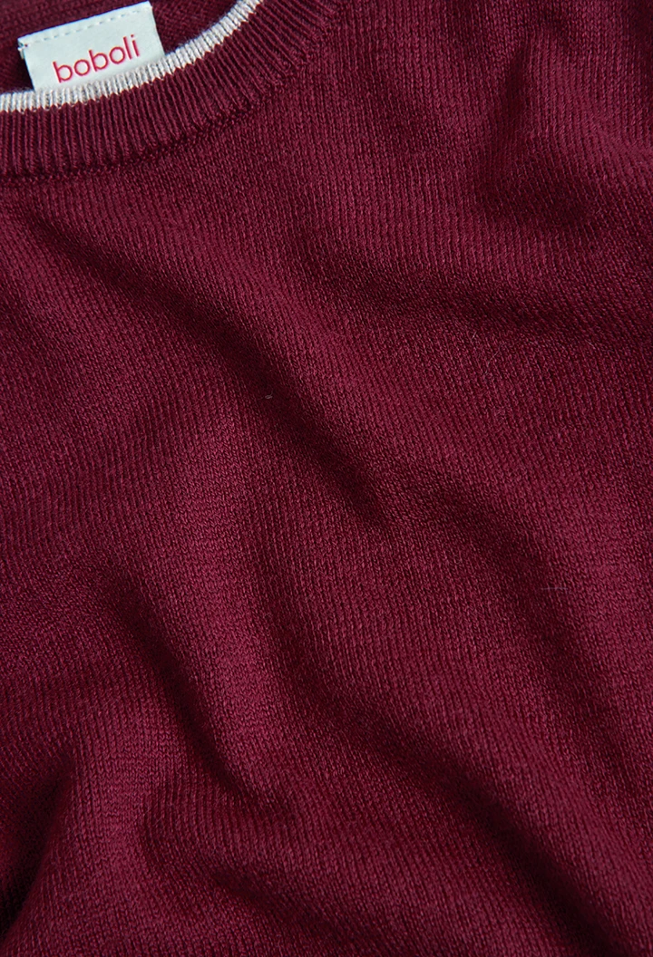 Jersey tricotosa de niño color granate