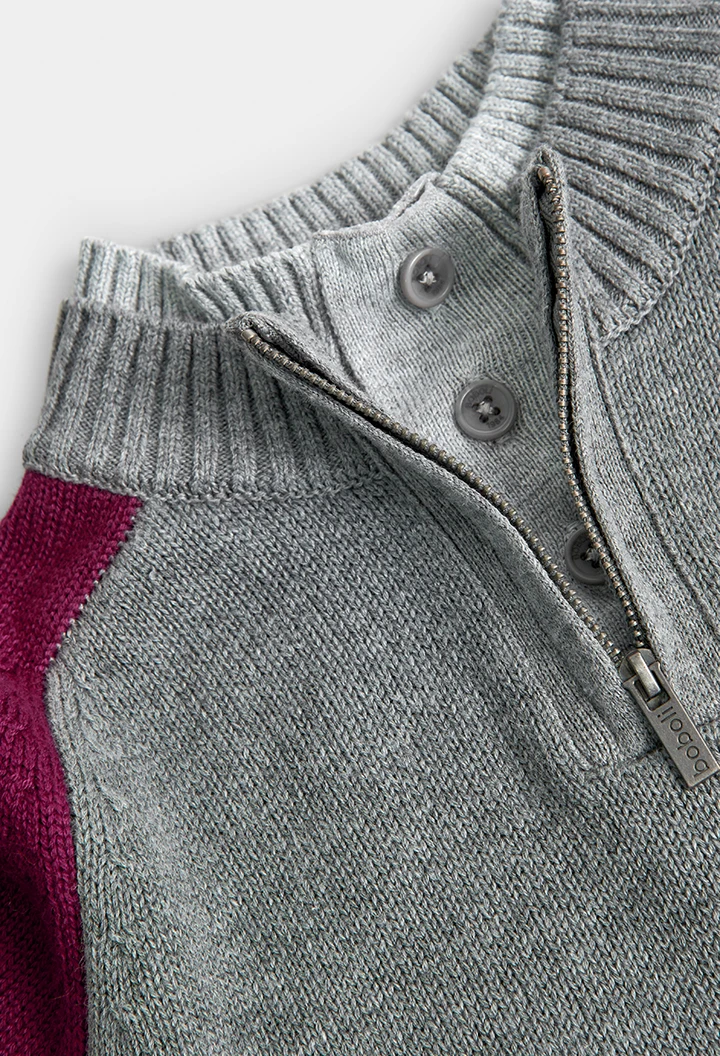 Pullover tricot com cotoveleiras para menino