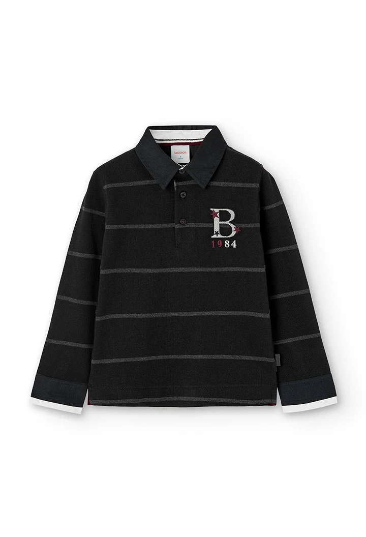 Polo piqué listado de niño