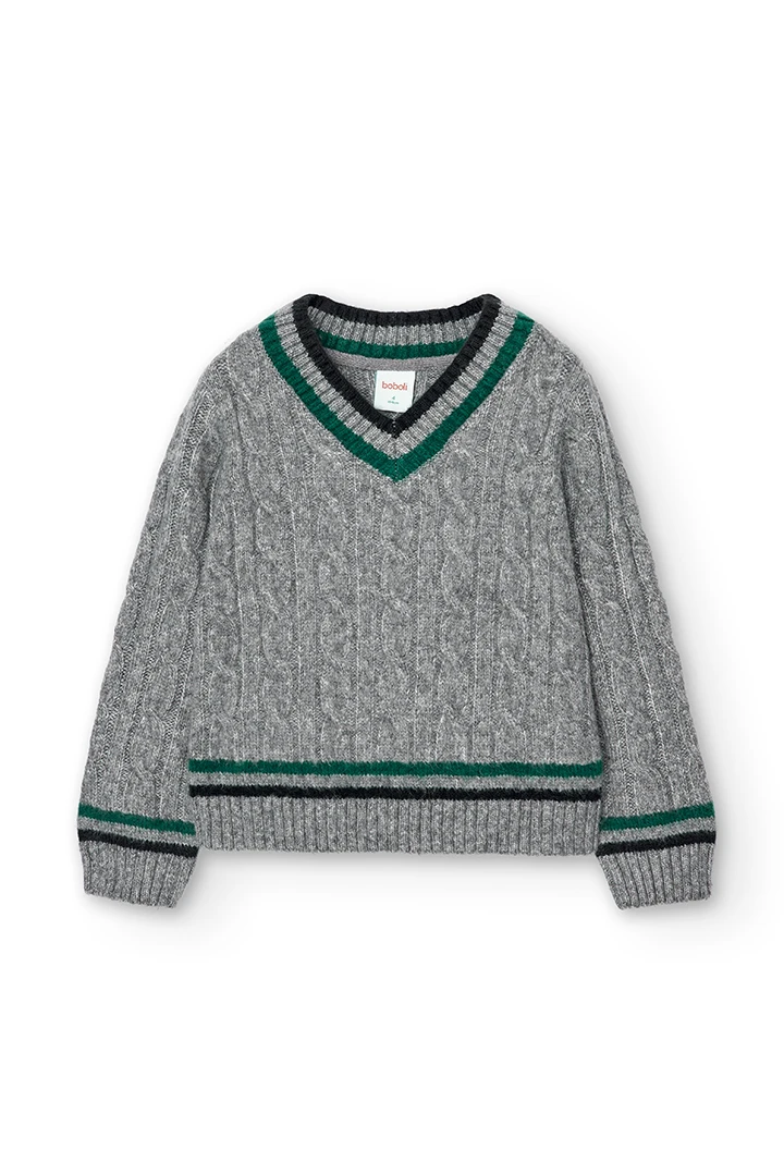 Pull col v pour garçon