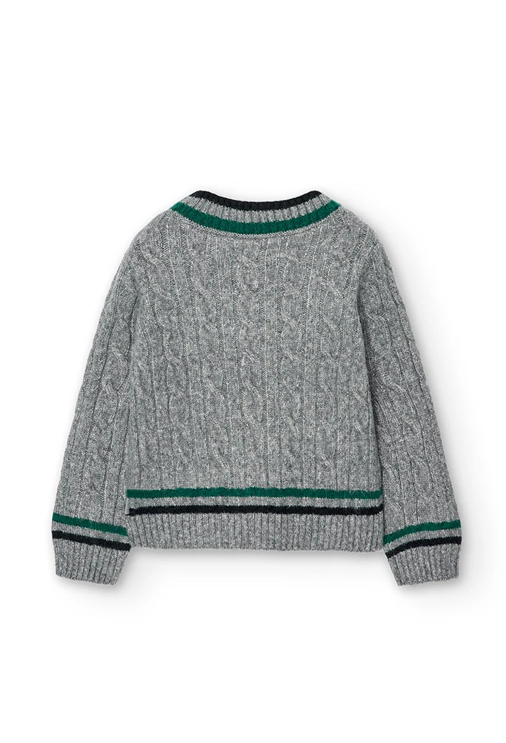 Strick pullover v- ausschnitt für junge