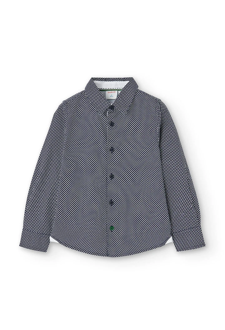 Camisa popelín estampado "rombitos" de niño