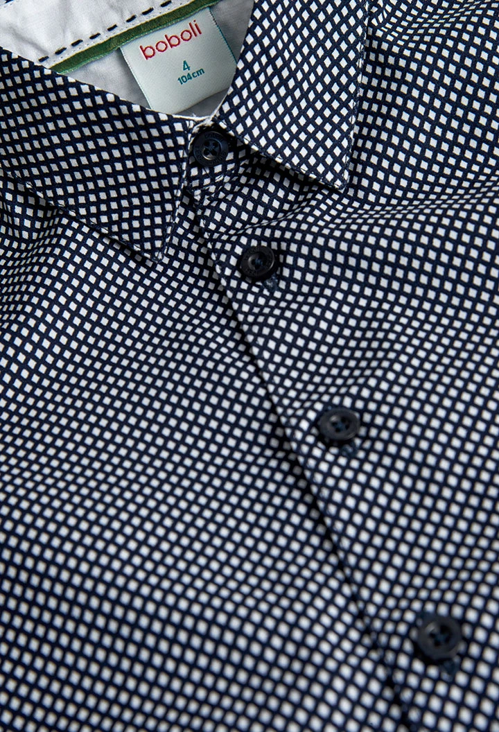 Camisa popelín de nen estampada rombes 