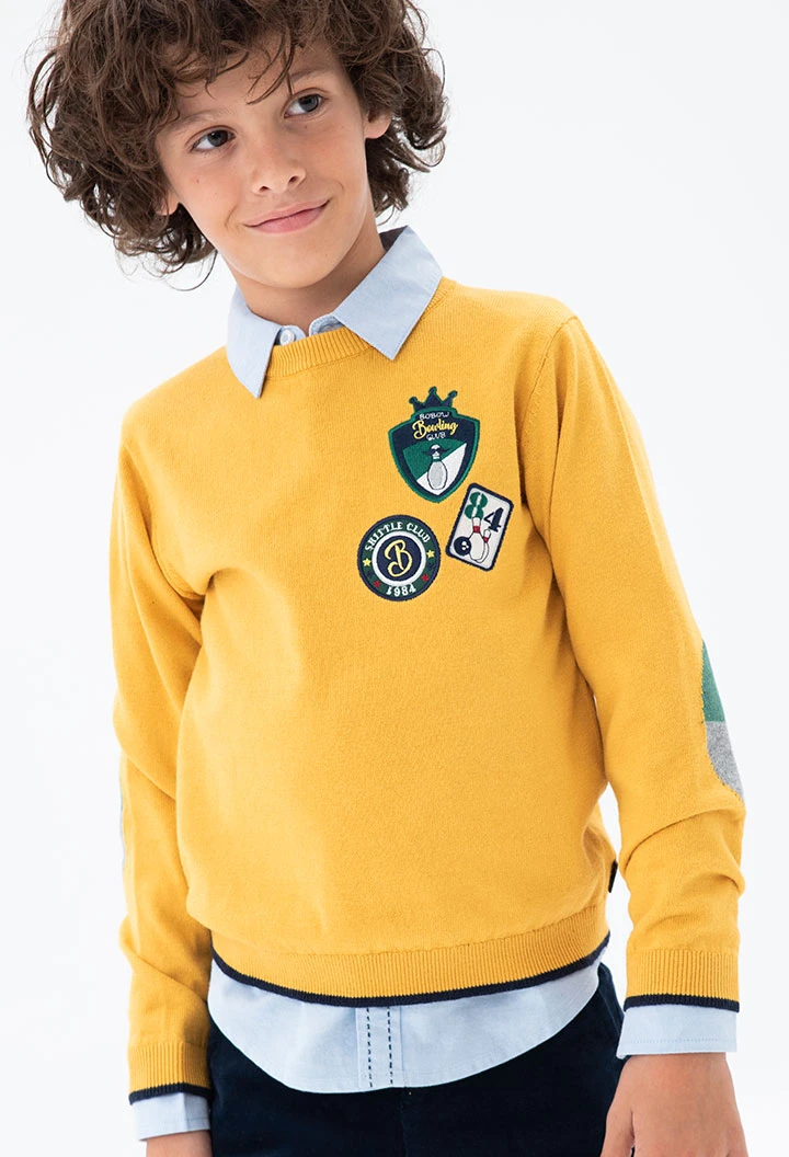 Pull avec coudieres pour garçon