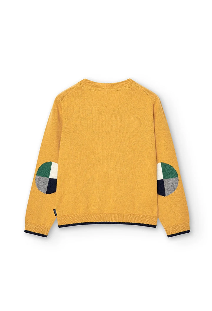 Pullover tricot com cotoveleiras para menino
