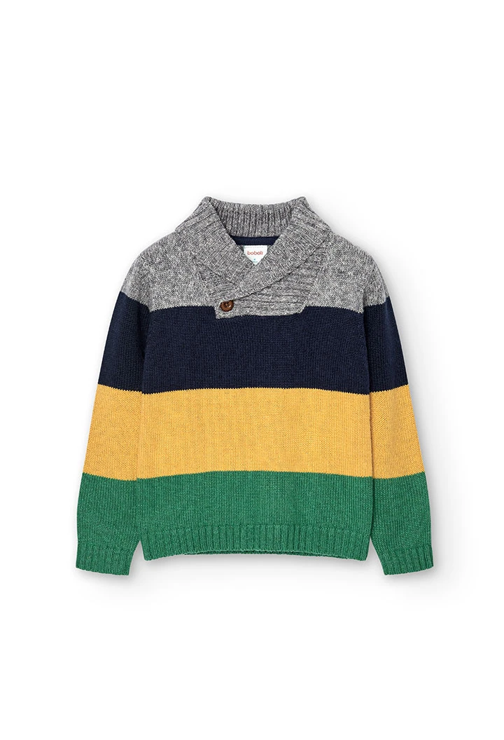 Pullover tricot às riscas para menino