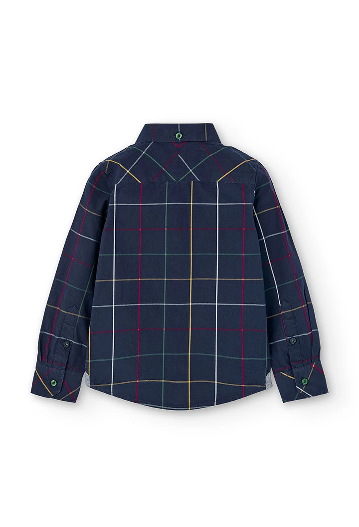 Camisa poplin quadros para menino
