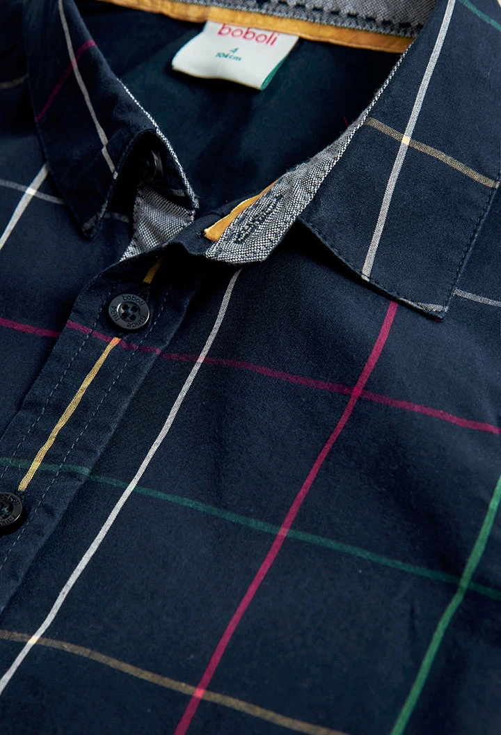Chemise en popeline a carreaux pour garçon