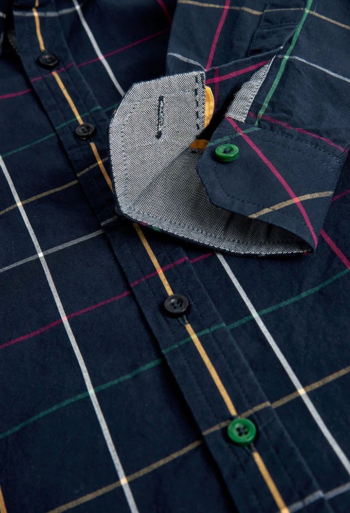 Chemise en popeline a carreaux pour garçon