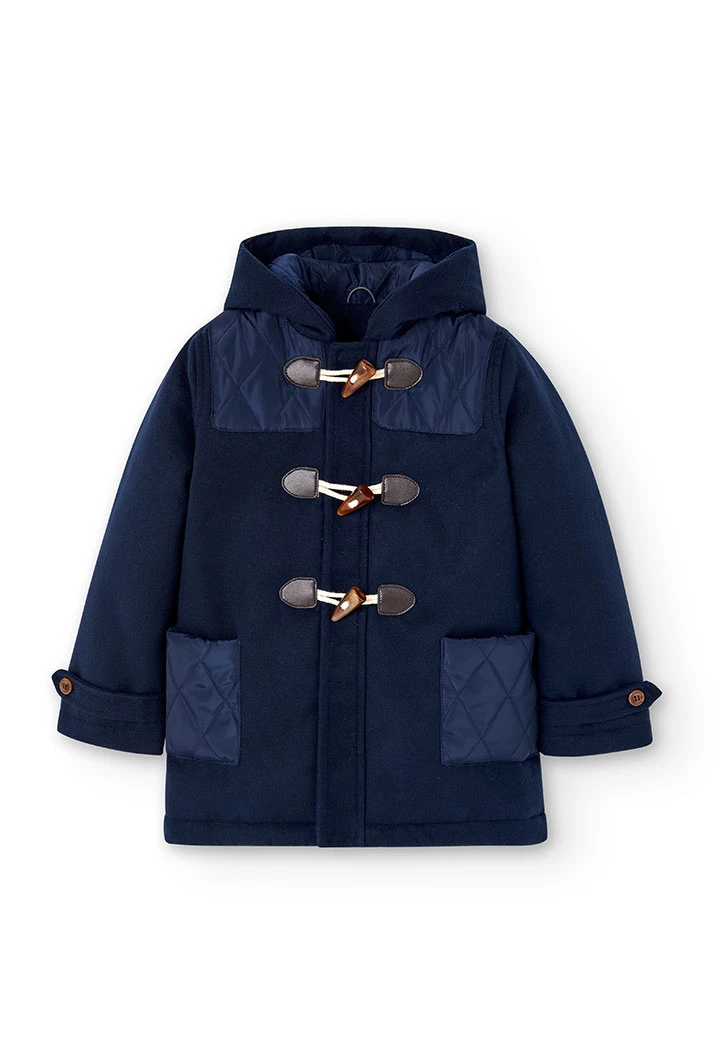 Parka pano com capuz para menino