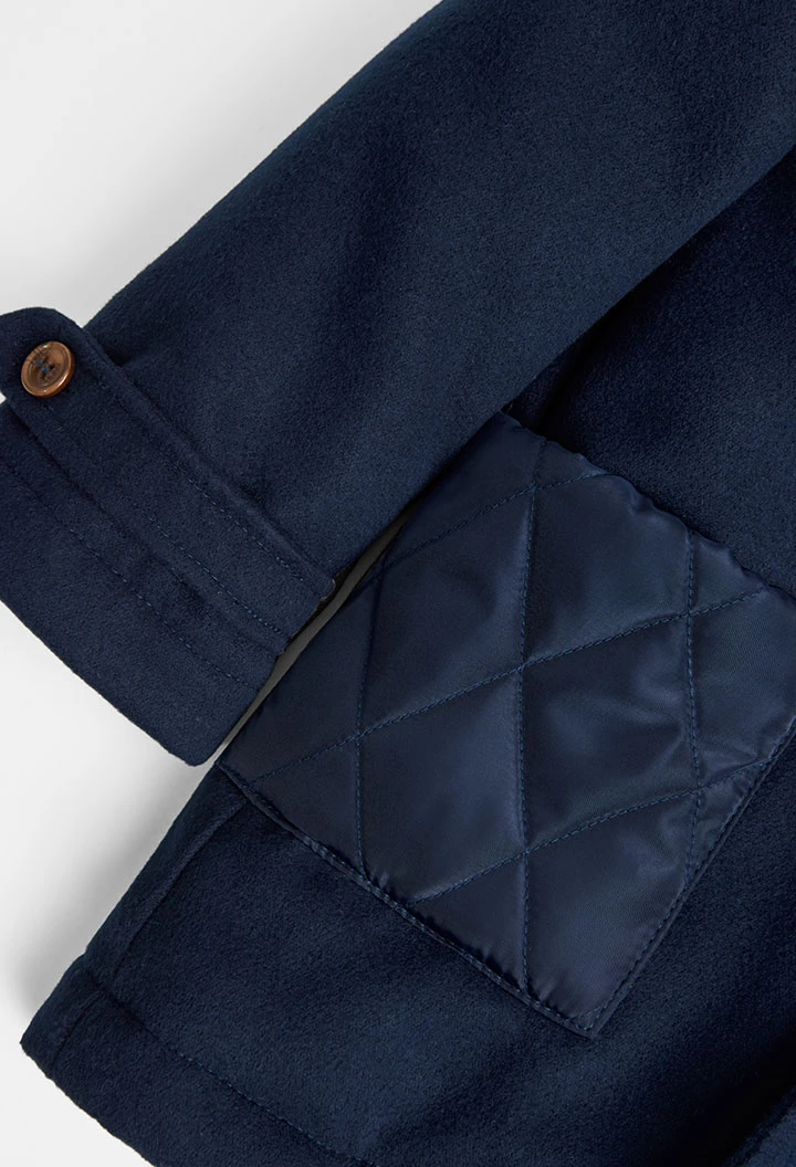 Parka pano com capuz para menino