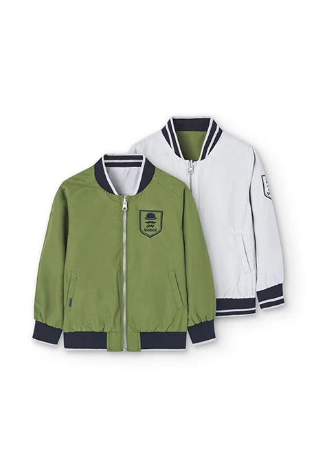 Boy's technical fabric jacket in green