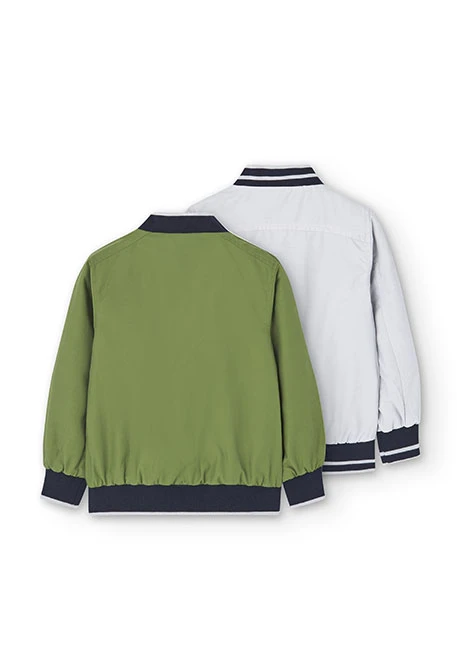 Boy's technical fabric jacket in green