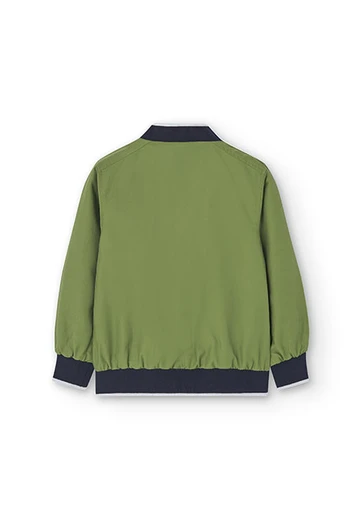 Boy\'s technical fabric jacket in green