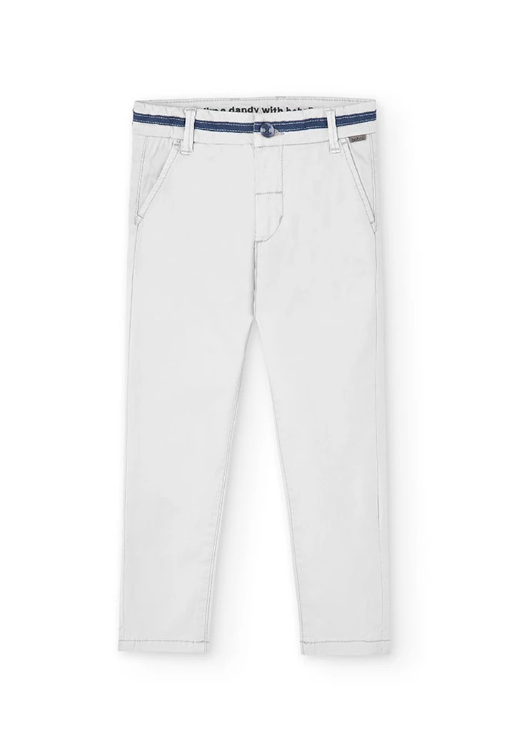 Pantalon satin élastique beige pour garçon
