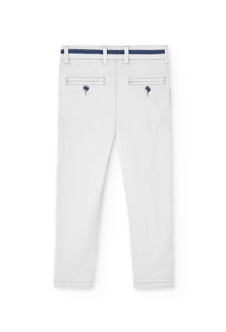 Pantalon satin élastique beige pour garçon