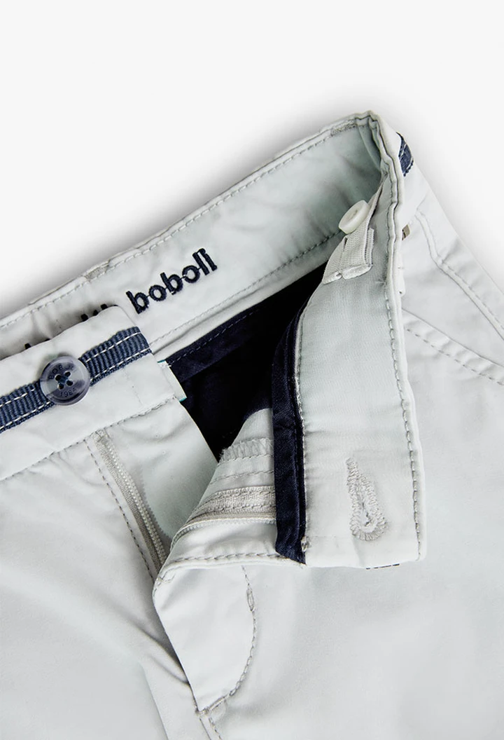 Pantalon satin élastique beige pour garçon