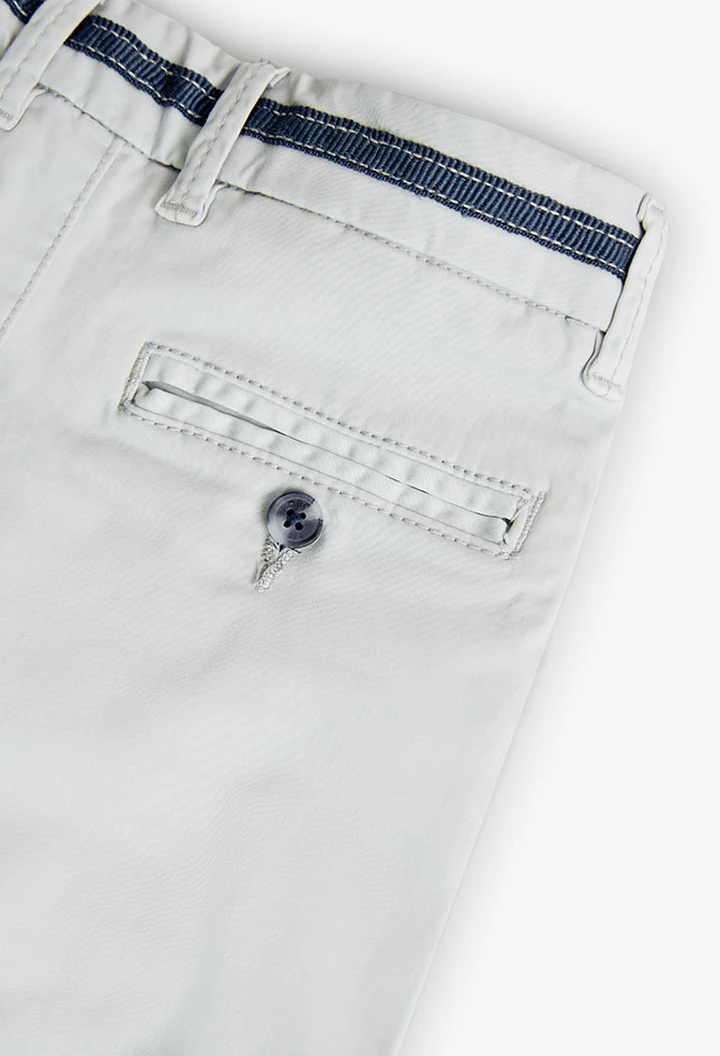 Pantalon satin élastique beige pour garçon