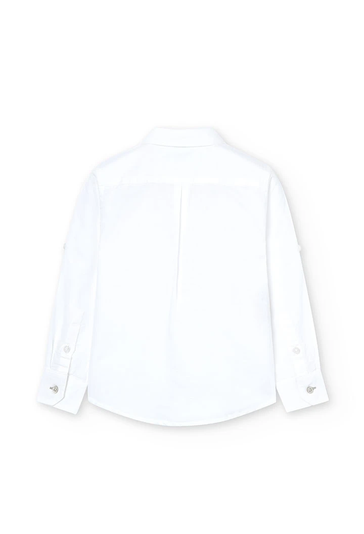 Camisa de niño de lino en color blanco