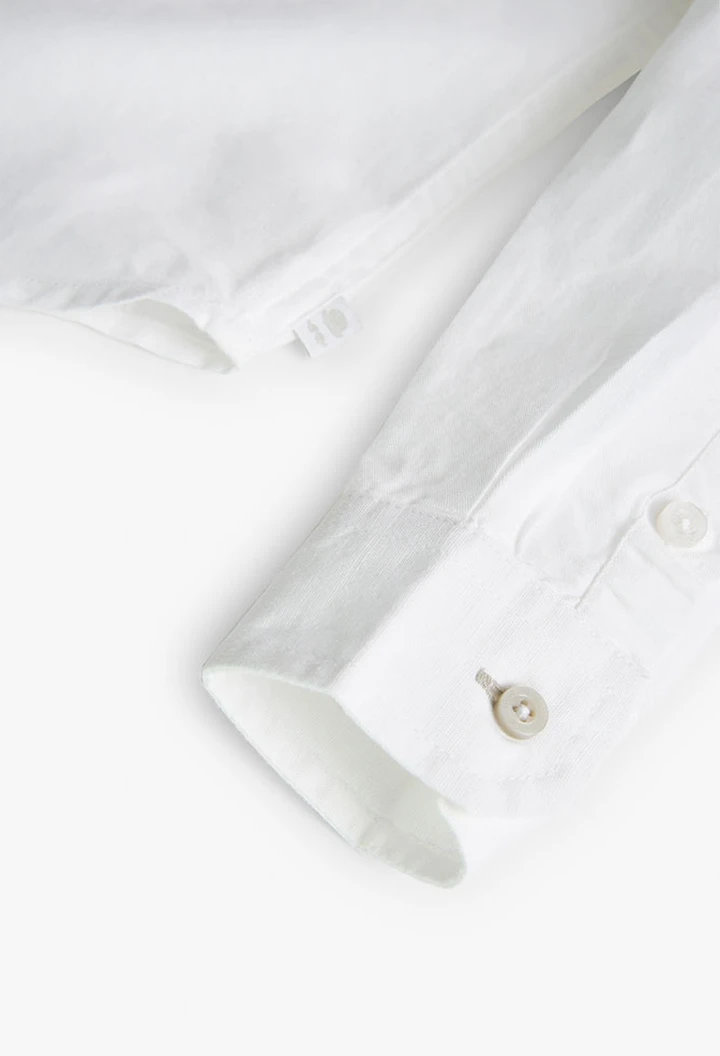 Chemise en lin pour bébé garçon, couleur blanche