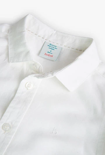 Camicia da bambino di lino bianca