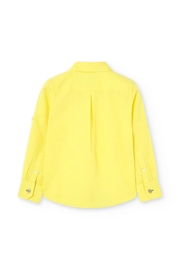 Chemise en lin pour bébé, couleur jaune
