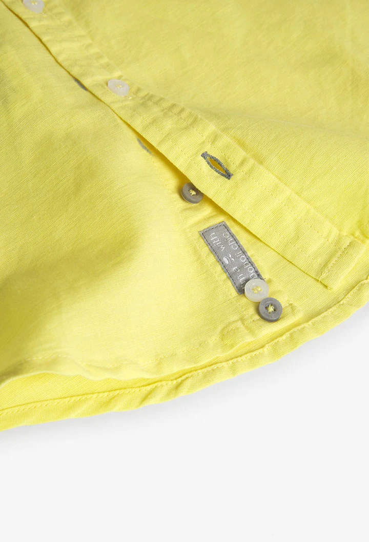 Chemise en lin pour bébé, couleur jaune
