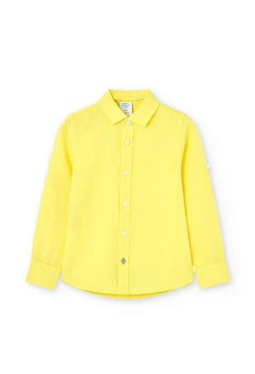 Camisa de lli de nen en color groc