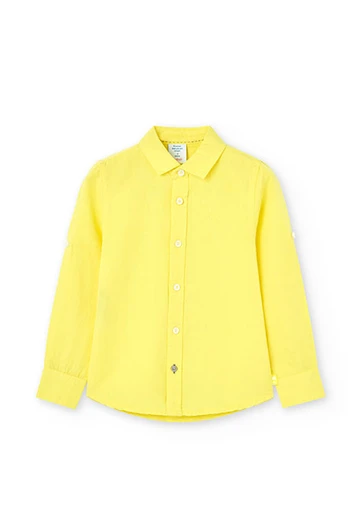 Chemise en lin pour bébé, couleur jaune