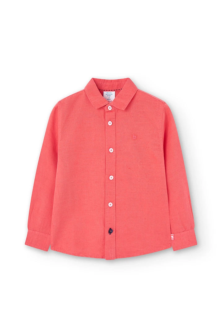 Camisa de lli de nen en color vermell