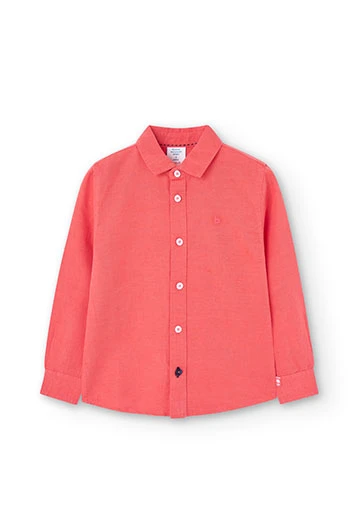 Camisa de lino de niño en color rojo