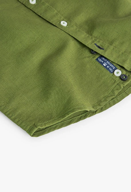 Green boy's linen shirt