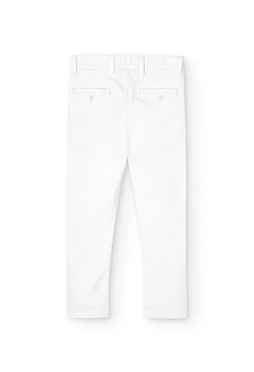 Pantaloni in raso elasticizzati da bambino bianchi