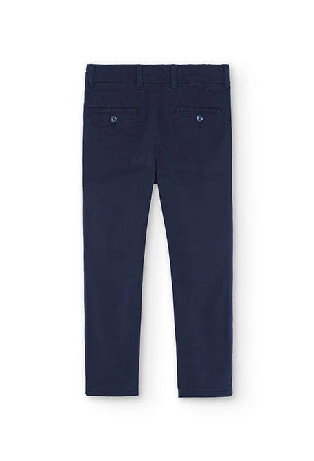 Boy's Navy Blue Stretch Satin trousers