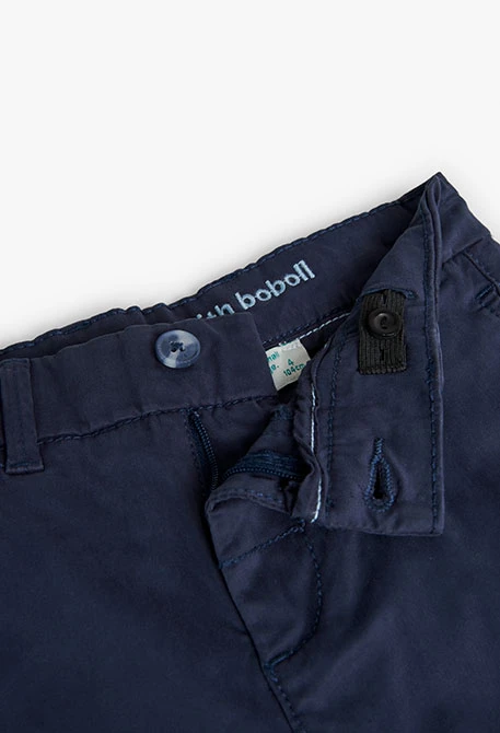 Boy's Navy Blue Stretch Satin trousers