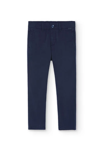 Boy\'s Navy Blue Stretch Satin trousers