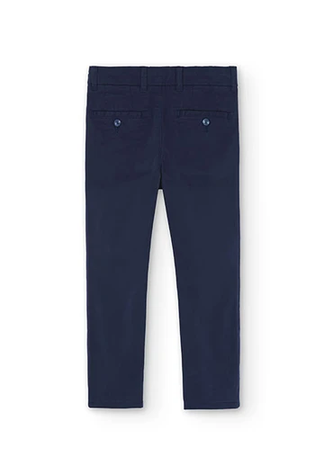 Boy\'s Navy Blue Stretch Satin trousers