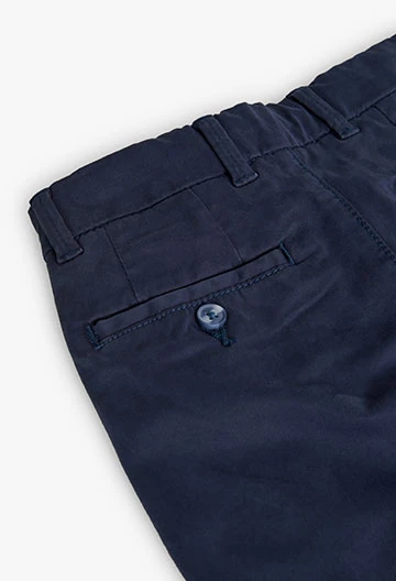 Pantaloni in raso elasticizzati da bambino blu marino