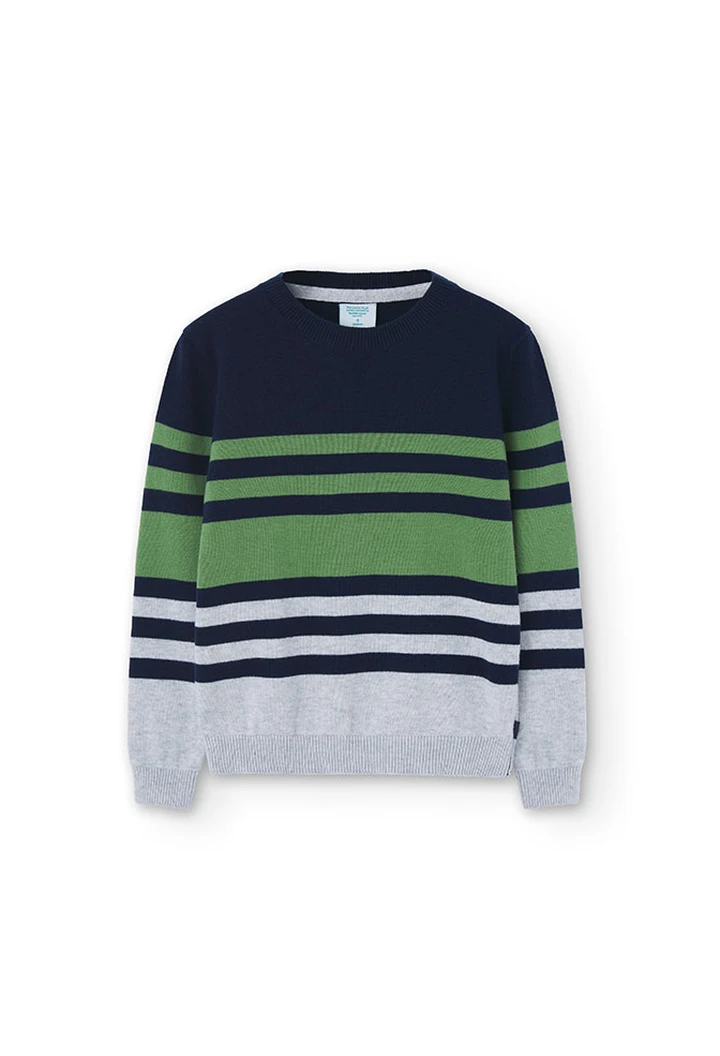 Pull tricoté bleu marine pour garçon