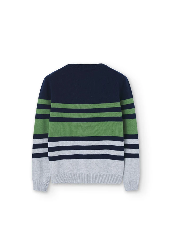 Pull tricoté bleu marine pour garçon