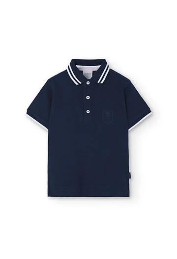 Piqué-Poloshirt für Jungen, in Marineblau