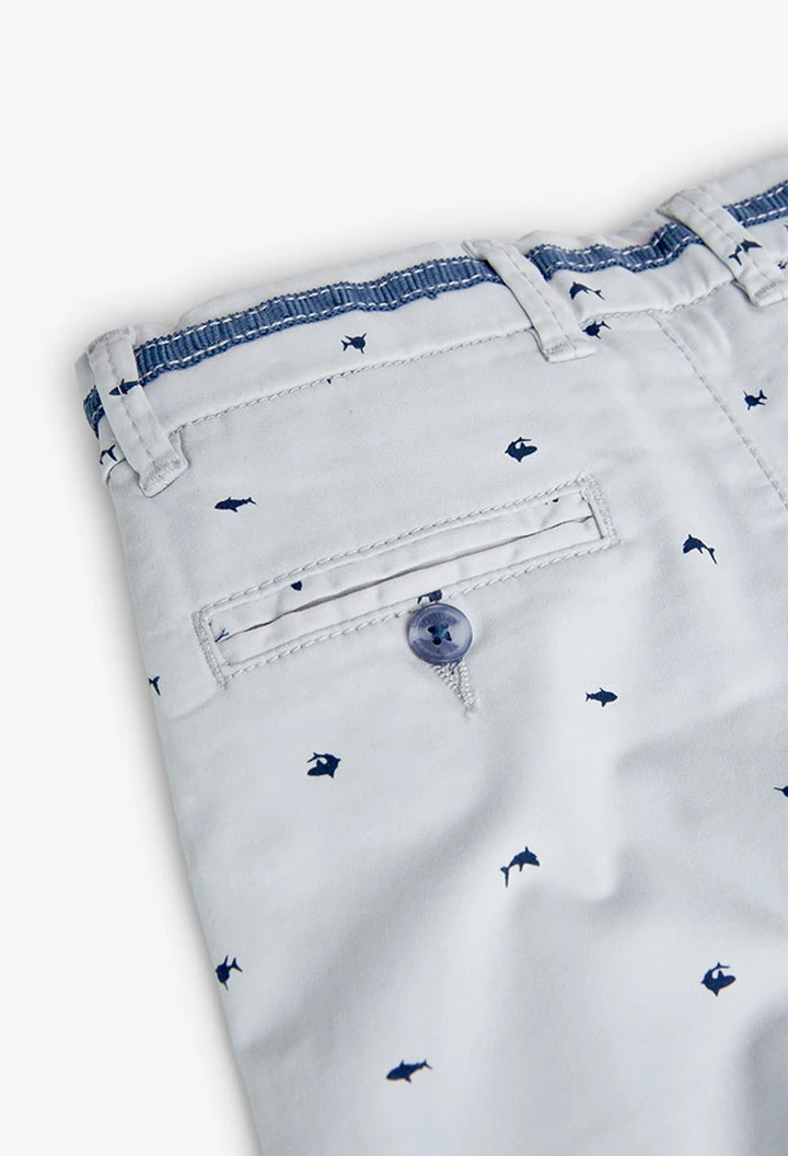 Bermuda garçon en satin imprimé