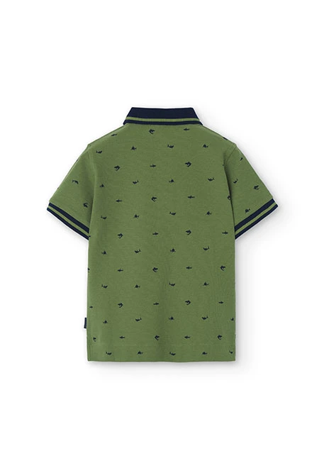 Boy's printed piqué polo shirt