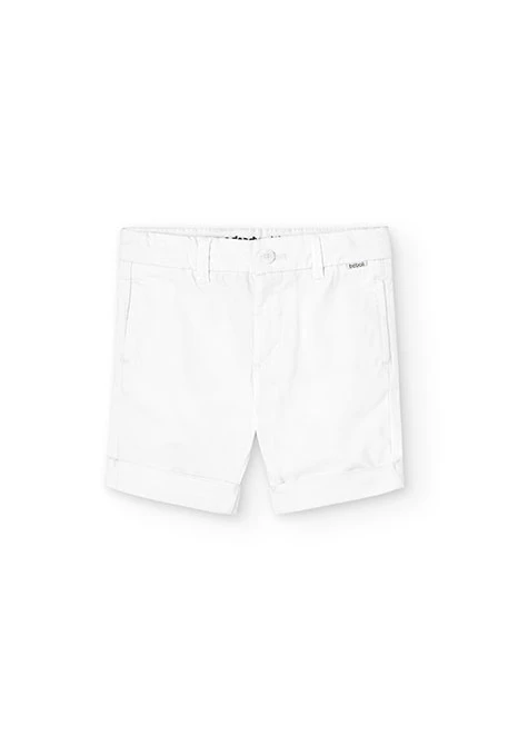 Boy's satin Bermuda shorts in white